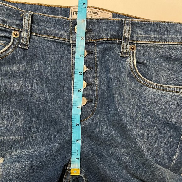 Free People Size 28 Heritage Button Fly Distressed Jeans - Picture 7 of 7
